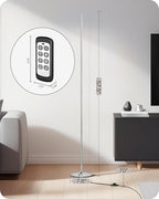 EDISHINE LED Standing Floor Lamp, Dimmable Corner Standing Light with Remote, 3 Color Temperature 3000K-4500K-6000K, 57.5" Modern Floor Lamps for Living Room, Bedroom, Office, Silver