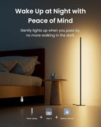 SwitchBot Floor Lamp with Matter, RGB, Warm Cool White, Corner Floor Lamp Compatible with Apple Home, Alexa, Google Home, 1200lm, Music Sync, Scene Modes, 16 Million Colors for Living Room Bedroom