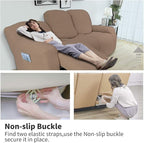 Easy-Going 8 Pieces Recliner Sofa Stretch Sofa Slipcover Sofa Cover Furniture Protector Couch Soft with Elastic Bottom Kids, Spandex Jacquard Fabric Small Checks Camel