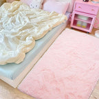 Pink Fluffy Rugs for Bedroom Girls: Area Rug 5x7 Pink Fuzzy Rug for Kids Room - Furry Rug Bedroom Decor