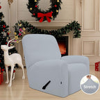 Easy-Going Recliner Stretch Sofa Slipcover Sofa Cover 4-Pieces Furniture Protector Couch Soft with Elastic Bottom Polyester Spandex Jacquard Fabric(Recliner,Silver Gray,Large)