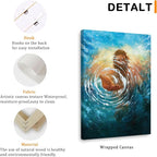 Framed Jesus Christ Canvas Wall Art The Hand of God Jesus Reaching Into Water Christian Painting Prints Biblical Wall Decor Religious Room Decor for Church Prayer Room Schools Hospitals 16" x 24"