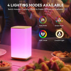 Auxmir Nursery Night Light for Kids, Touch Dimmable Night Lamp with 256 RGB Color Changing for Baby Adult, Breastfeeding, Sleep Aid, 4000mAh Rechargeable Bedside Table Lamp with Timer, Soft Eye Caring