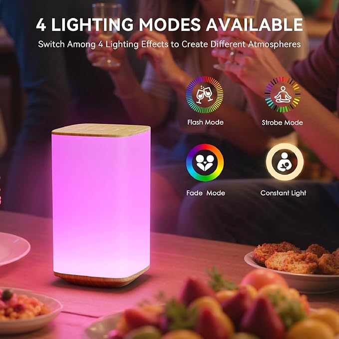 Auxmir Nursery Night Light for Kids, Touch Dimmable Night Lamp with 256 RGB Color Changing for Baby Adult, Breastfeeding, Sleep Aid, 4000mAh Rechargeable Bedside Table Lamp with Timer, Soft Eye Caring