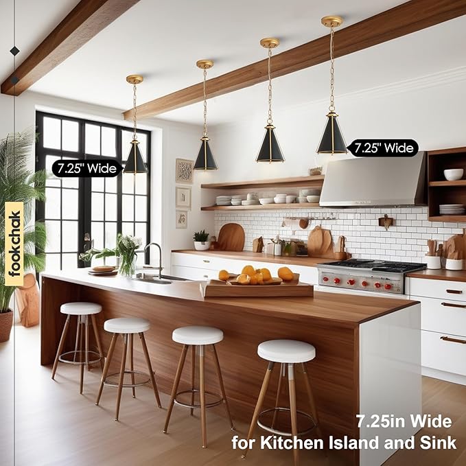 Mini Black Gold Pendant Light Small Metal Pendant Light Fixture for Kitchen Island Sink Entryway Hallway Bar Breakfast Nook Dining Room, 7in