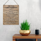 Qious Inspirational Signs Gift Farmhouse the Ten Commandments Thou Shalt Have No Other Gods Before Me Wooden Hanging Sign Rustic Wall Art Home Office Living Room Decoration 10 x 8 Inches…
