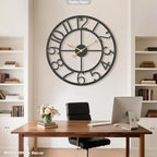 14 Inch Large Wall Clocks for Living Room Decor,Big Silent Battery Operated Metal Wall Clock,Rustic Modern FarmhouseArabic Numerals Wall Clock for Kitchen,Office,Bedroom,Dinng Room