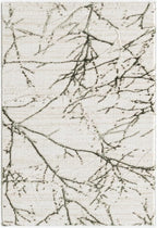 LUXE WEAVERS Modern Abstract Nature Cream Green 2x3 Entryway Rug, Non-Shedding Hallway Carpet