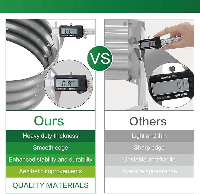 Gardmax Galvanized Raised Garden Bed, Lightweight Planter Boxes Outdoor with Easy Assembly, Large Garden Bed for Vegetables, Fruits, Flower Dark Grey 8FT