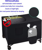 Crib Blackout Cover for Pack N Play - Travel Crib Cover, Breathable Baby Netting Cover/Tent for Indoor or Outdoor Portable Stretchy Blackout Tent, Net Curtains