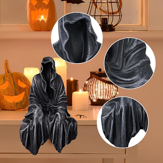 5.1 Inch Resin Tabletop Gothic Decor Sitting Statue, Resin Statue Gothic Decor, Fits On Sturdy Shelf and Has A Cool Mystic Look(2PCS)