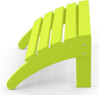 WestinTrends Outdoor Ottoman, Patio Adirondack Ottoman Foot Rest, All Weather Poly Lumber Folding Foot Stool for Adirondack Chair, Widely Used for Outside Porch Pool Lawn Backyard, Lime