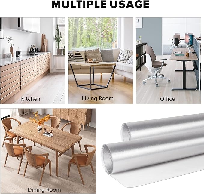 Floor Mats for Home, 8'×10' Clear Area Rug for Dining Room, Durable Non-Slip Hard Floor Living Room Rug, PVC Waterproof Rolling Chair Protector for Kitchen, Bedroom, High Traffic Areas