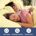 Cal King Sheet Set 6 Piece - Bed Sheets California King Size - Soft Hotel Luxury Bedding - Cooling, Comfy & Breathable - 1 Flat, 1 Fitted & 4 Pillowcases w/ Deep Pockets - Wrinkle & Fade Free - Yellow