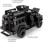 Compatible for 1:24 Saber-Toothed Tiger Alloy Armored Car Model, Collectible Diecast Armoured Explosive Protected Vehicle Toy, Pull Back Toy Car with Sound and Light for Adult Kids (Black)