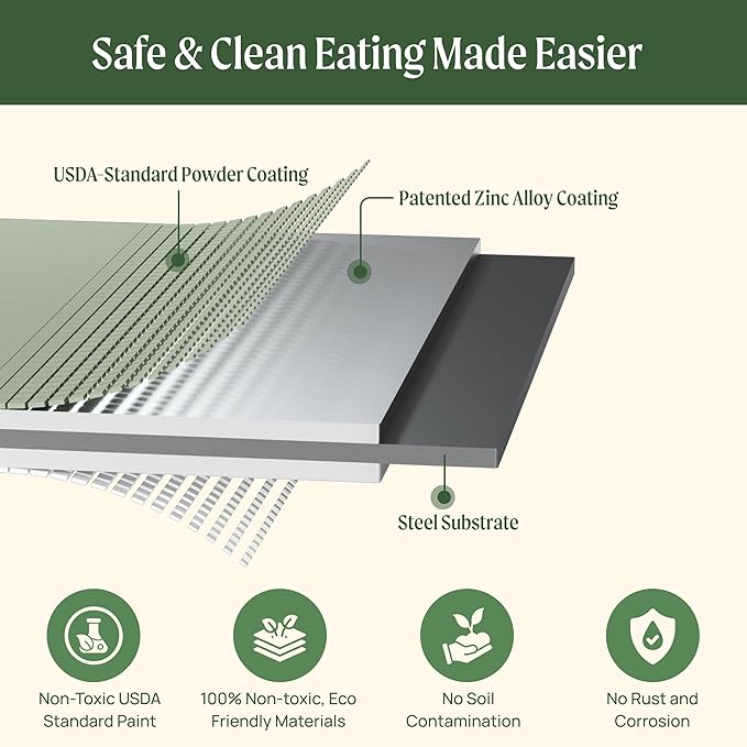 Vego garden 32" Extra Tall Raised Garden Bed Kits, 6 in 1 Modular Raised Planter Box for Vegetables Flowers Fruits Oval Metal Raised Garden-British Green