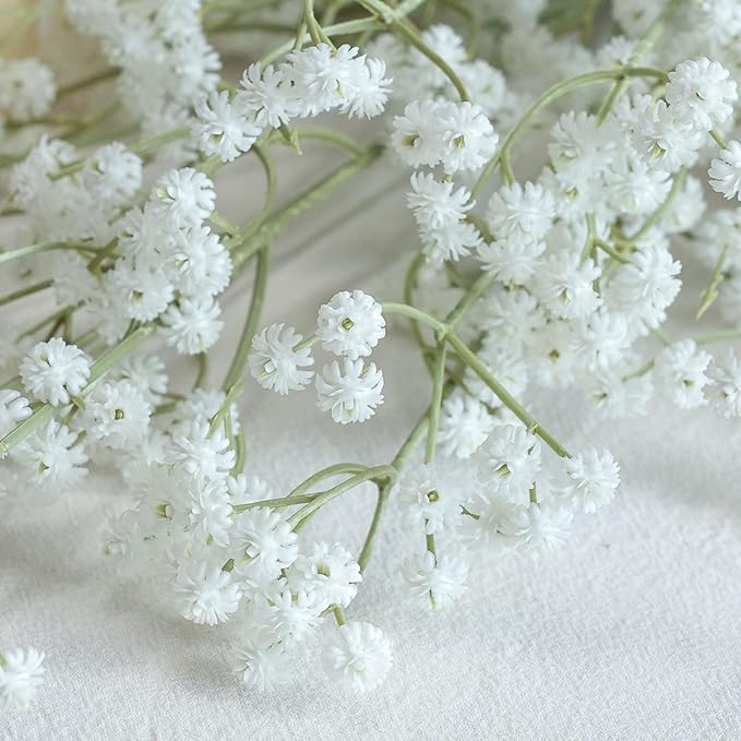 mizii 24 Pcs Babys Breath Artificial Flowers Bulk 25in Real Touch Faux Baby Breath White Flowers Fake Babies Breath Flower Decoration for Wedding Bouquet Flores Vase Tables Centerpieces Decor