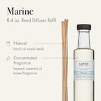 LAFCO New York Reed Diffuser Refill, Marine - 8.4 oz - Up to 4-Month Fragrance Life - Includes Natural Wood Reeds - Free of Dyes & Propellants - Made in The USA