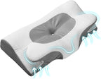 Ergonomic Soft Cervical Back Sleeping Orthopedic Pillow for Neck and Shoulder,Contour Memory Foam Pillow,Bed Pillow for Back Stomach Sleeper with Mesh Pillowcase