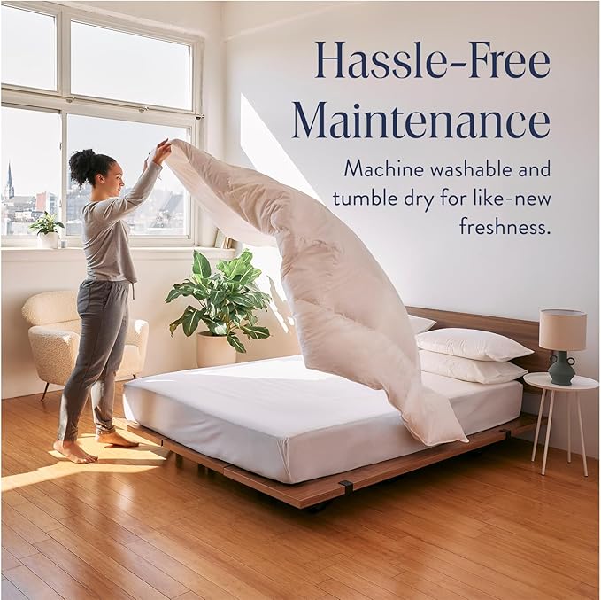 Brooklinen Ultra Warm Luxury Down Comforter, 100% Natural Canadian Duck Down Duvet Insert - 750 Fill Power, Baffle Box Construction, 100% Cotton Shell, King/Cali King Size Comforter