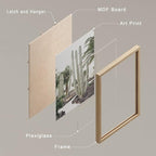 SIGNWIN Framed Cactus Desert Wall Art, Set of 4 Cactus Desert Wall Decor Prints, Nature Wilderness Wall Décor for Living Room, Bedroom - 8"x10"x 4 Natural