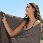 PHF Cooling Waffle Blanket King Size, Lightweight 60% Rayon Derived from Bamboo & 40% Cotton Breathable Blanket for Hot Sleepers, Soft and Luxury for Bed Couch and Sofa, 104"x90", Dark Grey