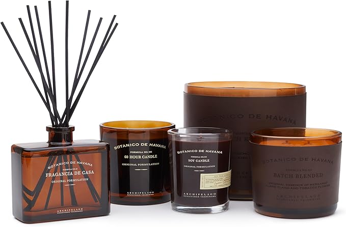 Archipelago Botanicals Botanico de Havana Diffuser, Includes Fragrance Oil, Decorative Wooden Cap and 10 Diffuser Reeds, Perfect for Home Décor (7.85 fl oz)