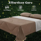 Cooling Comforter Queen Size, Double-Sided Cooling Blanket for Hot Sleepers & Night Sweats, Arc-Chill Q-Max > 0.4 Breathable Ice Blanket, Lightweight Cold Comforter (80''x90'', Brown)