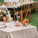 24 Pcs Candlestick Holders Glass Clear Taper Candle Holders 2.2" High Candle Stick for Wedding Centerpieces Decor Party Supplies