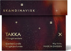Skandinavisk TAKKA 'Fireplace' Scented Candle. Fragrance Notes: Hacked Pine, Haysmoke and Raw Wool. Masculine Scent. 3.17 oz.