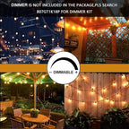 Svater Outdoor String Lights 150FT, E26 Socket, 48pcs S14 Shatterpoof Bulbs, 1 Watt Dimmable 2700K Warm White, IP65 Waterproof Commercial Grade Patio Lights（3 Pack X 50FT）