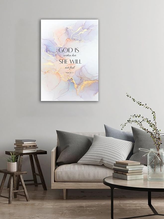 ART Christian Canvas Wall Decor Abstract Golden Pink Jade Canvas Wall Decor Modern Home Decor for Living Room Bedroom Plasm46 (Plasm46, 18x24)