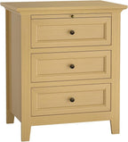 Harvin 3 Drawers Nightstand, Solid Wood End Table with Pull-Out Shelf, Timeless Classic Side Table for Bedroom, Living Room or Home Offices