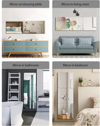 Unbreakable Full Length Wall Mirror,The Door Mirror,4Pack 16''x16'',Acrylic Kids Shatterproof Plexiglass Long Mirrors for Bedroom Closet,Children Non Glass Stick on Mirrors