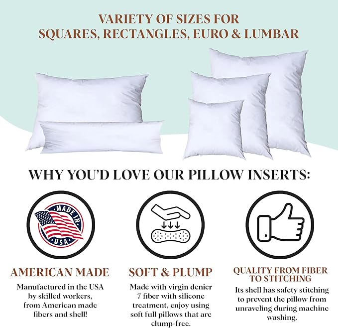 Pillowflex Synthetic Down Pillow Insert - 16x22 Down Alternative Pillow, Ultra Soft, Large Rectangle, Lumbar, Back, Neck, Sleeping Pillow - 1 Decorative Pillow Form