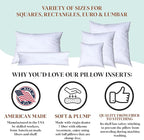 Pillowflex Synthetic Down Pillow Insert - 20x60 Down Alternative, Ultra Soft Body Pillow, Large Queen Body Bed Sleeping Pillow - 1 Decorative Pillow Form