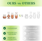 Hewory Small Ribbed Glass Bud Vases Set of 8 Amber Flower Vase Centerpieces - Modern Minimalist Cute Mini Decorative Bulk Vases for Wedding Bridal Shower Birthday Party Events Dining Room Table Decor