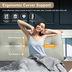 Large Triangular Headboard Pillows Long Backrest Positioning Support Bolster Cushion for Daybed Fluffy Quality Plush Body Wedge Pillow with Removable Cover(Dark grey-Cal King-71x8x20 in)