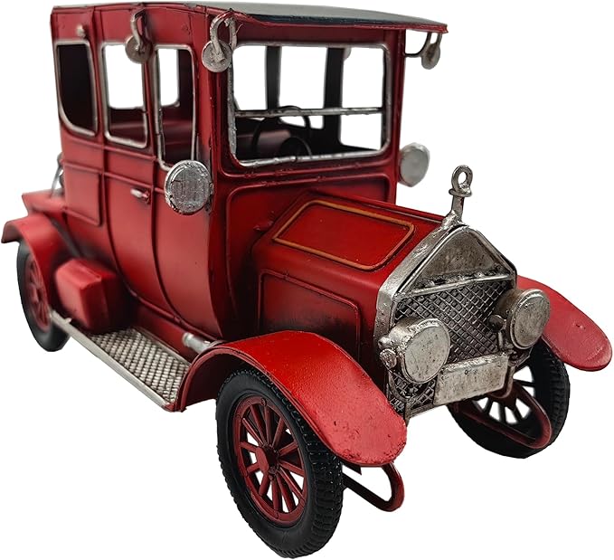 YCHTEWY-Iron Classic Red Vintage car Model Collectible Vehicle Decoration, Metal Truck Christmas Decor ，Unique Blend of Vintage, Rustic, Farmhouse Truck Decor for Table Top Decor. (C)…