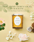 M&SENSE Vanilla Sandalwood Candle, Cracking Wooden Wick Soy Wax, 18oz 100 Hours Long Lasting Clean Burn, Large Jar Candles for Home Scented, Non-Toxic Relaxing Aromatherapy Gifts for Women