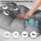 ZUBISU Queen Size Luxury White Goose Down Pillow,800 Fill Power Fluffy and Soft Hotel Feather Pillow,Ideal Bed Pillows for Side Sleepers,Pack of 1 (Queen, Grey)