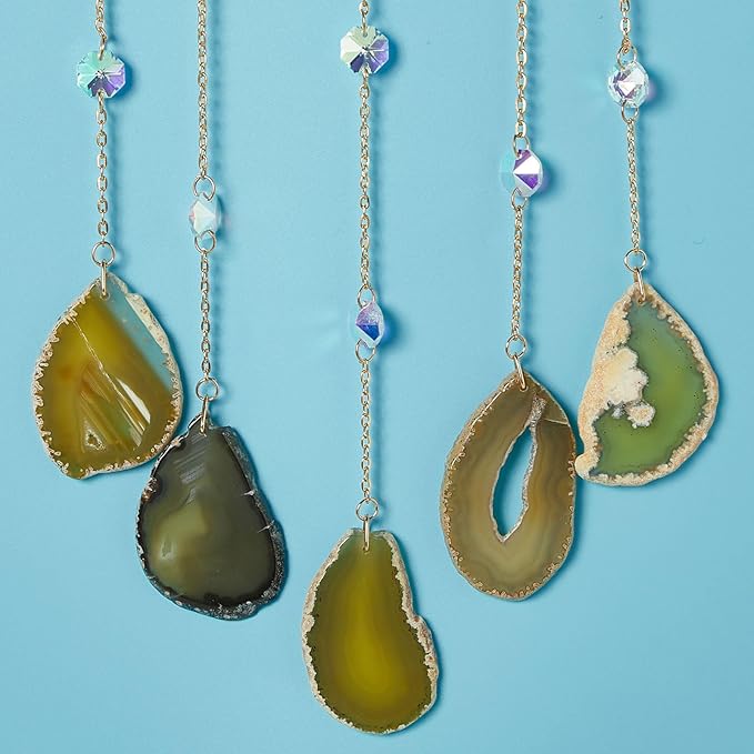 Agate Citrine Gemstone Dream Catcher 7 Chakras Gold Tree of Life Dream Catcher with Healing Crystal Stones Handmade Dreamcatcher Wall Decor for Adults Boys Girls,Bedroom,Wedding,Garden,Bless Gift