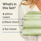 Twin XL Sheets Set 4 Piece - Includes 2 Pillowcases - Bed Sheets Twin XL Size - Soft Hotel Luxury Bedding - Cooling, Comfy & Breathable - 1 Flat & 1 Fitted & 2 Pillowcases w/ Deep Pockets - Light Sage