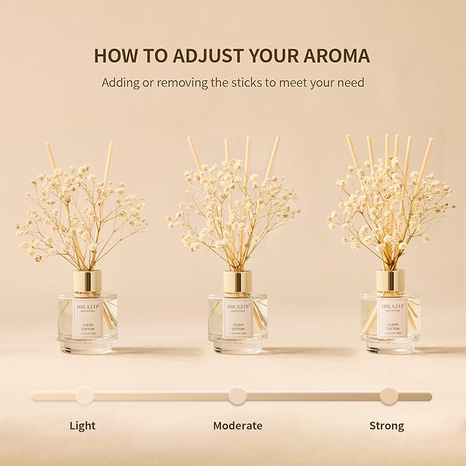 Airkeep Reed Diffuser Set of 3, Coconut Pineapple Lemon Eucalyptus Cranberry Apple Oil Reed Diffusers for Bedroom Living Room Office Aromatherapy Oil Reed Diffuser for Gift 50ml x 3