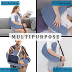 Shoulder Surgery Pillow, Rotator Cuff Pillow for Side Sleeper, Shoulder Pain Relief Removable with Shoulder Strap Support Arm Pillow for Side Sleep and Post Surgery (Light Blue)