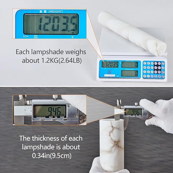 LMQNINE Natural Alabaster Pendant Lights for Kitchen Island White Marble Long Tube Chandelier Modern Black Ceiling Light Fixtures for Bedroom Dining Room Table Living Room Hallway(M-3Pack)