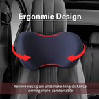Memory Foam Car Headrest Pillow, Ice Silk Car Pillow for Driving Seat with Adjustable Strap, Breathable Removable Cover & Ergonomic Design - Softness Office Travel Car Neck Pillow(Purple, 1PC)