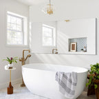 Frameless Mirror, 30x60 Inch Large Bathroom Mirrors for Wall, Upgraded Shatterproof Rectangle Vanity Mirror Over Sink with Polished Edge for Bathroom,Bedroom,Living Room and Entryway