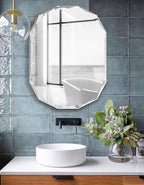 Bathroom Mirrors for Over Sink, Round Frameless Mirrors for Wall, 24x36 Inch Beveled Bathroom Mirror, Bathroom Vanity Circle Mirror for Bedroom Living Room Entryway Home Decor