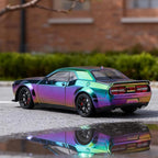 Car Toys for Boys 1/24 Diecast Cars Hellcat SRT Collectibles Model Kit,Pull Back Metal Toy Car with Lights and Sounds,Toy Cars for Boys Age 4-7（Gradient Purple）